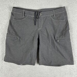 Kuhl Hybrid Shorts Women 12 Gray Antifib Quick Dry Lightweight Hiking Zip Pocket